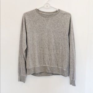Grey Fuzzy Pull-Over Sweater